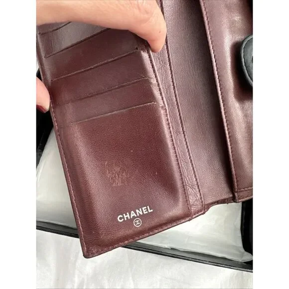 CHANEL Flap Wallet Quilted Black Silver Tone Hardware W/box - Picture 11 of 16